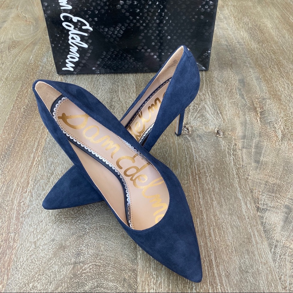 Sam Edelman Hazel Suede Baltic Navy Pumps 8.5m